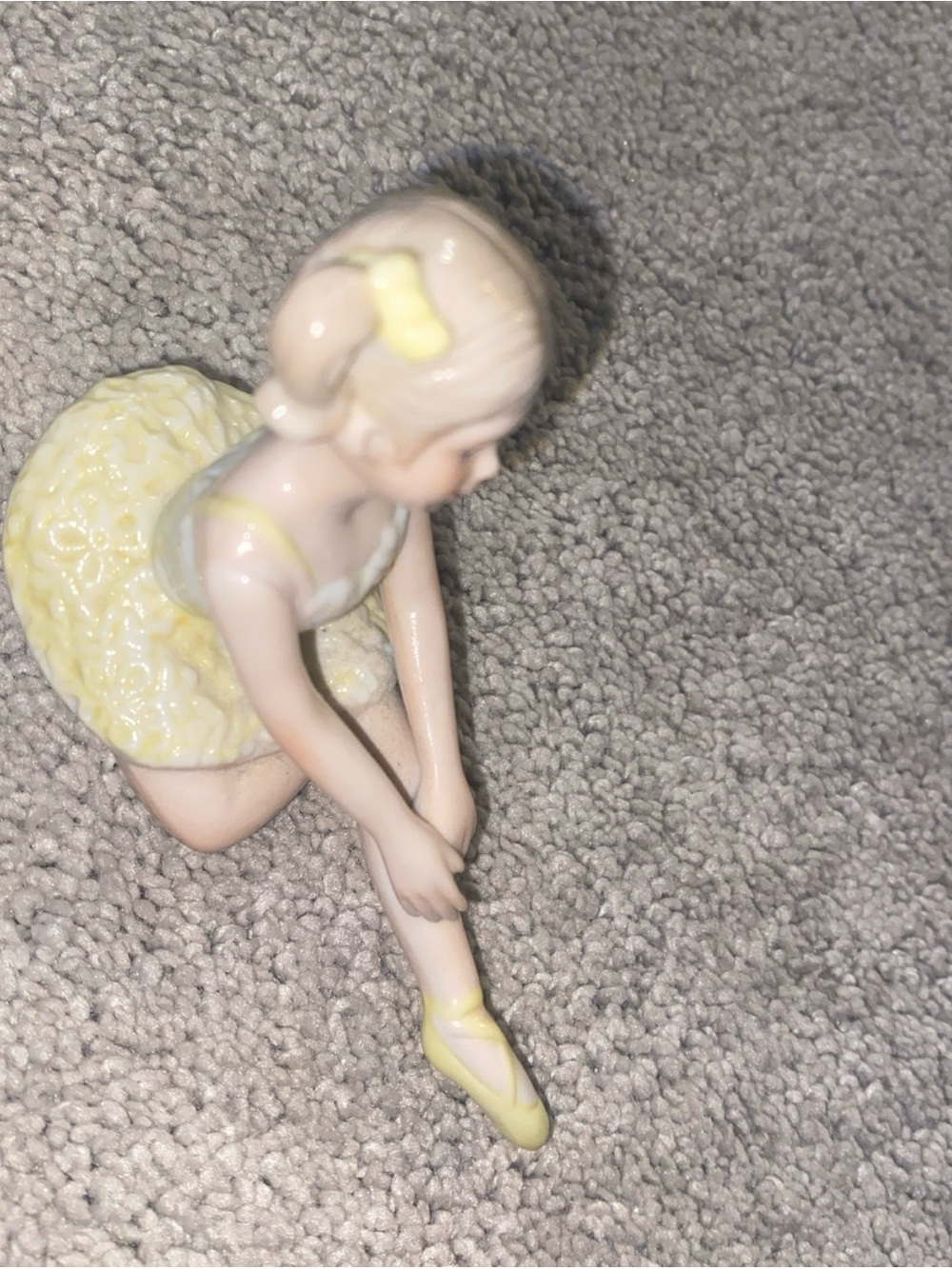 Enesco VTG Ballerina Girl Figurine Porcelain Dancer  Pig Tails Collectible